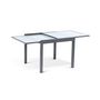 Voir la diapositive 7 : INKAZEN Table de jardin extensible - 6/8 places - Verre trempé - Gris