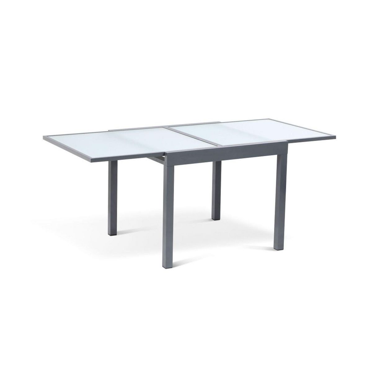 INKAZEN Table de jardin extensible - 6/8 places - Verre trempé - Gris