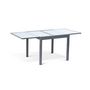 Voir la diapositive 4 : INKAZEN Table de jardin extensible - 6/8 places - Verre trempé - Gris
