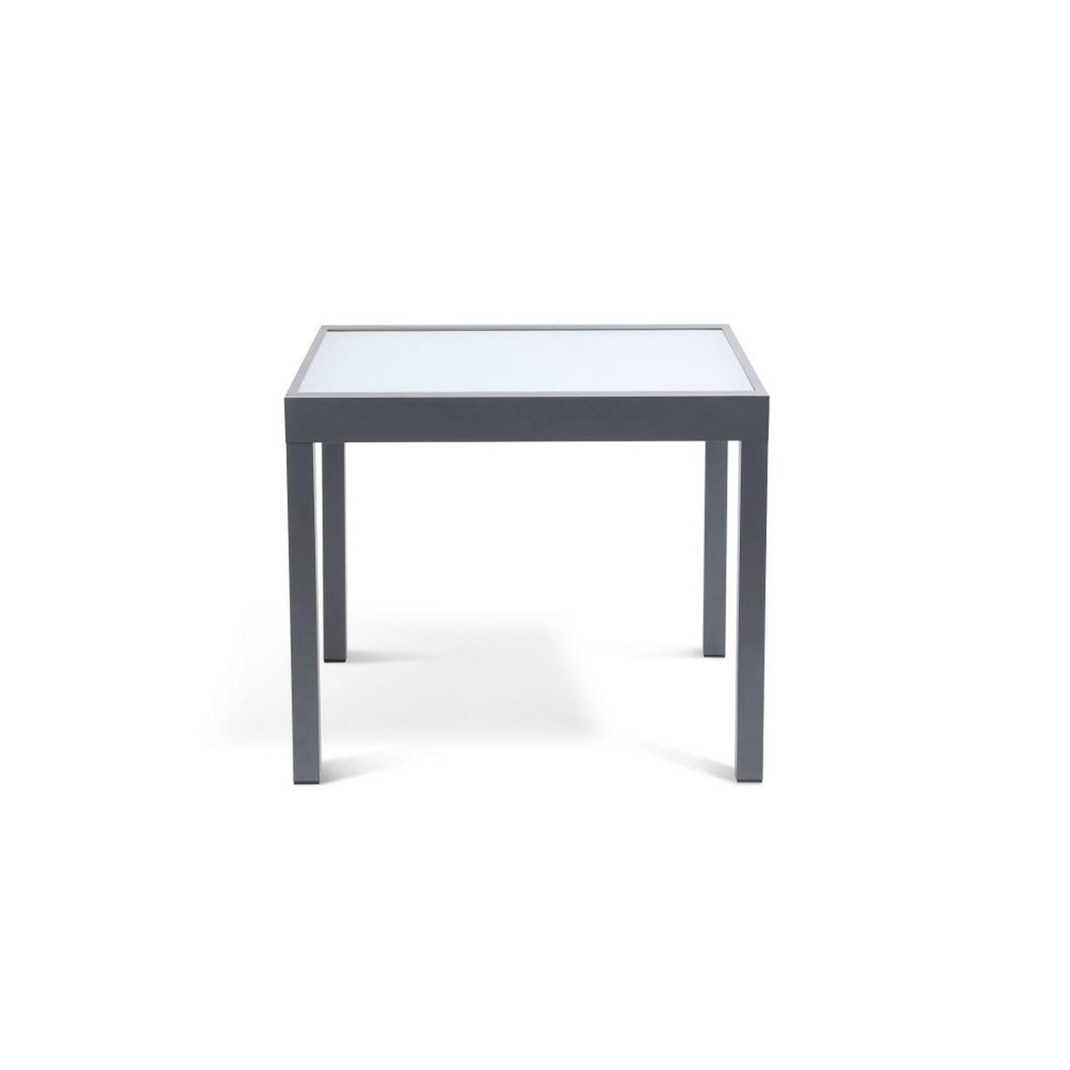 INKAZEN Table de jardin extensible - 6/8 places - Verre trempé - Gris