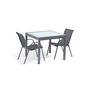 Voir la diapositive 2 : INKAZEN Table de jardin extensible - 6/8 places - Verre trempé - Gris