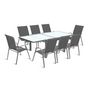 Voir la diapositive 5 : INKAZEN Table de jardin extensible - 6/8 places - Verre trempé - Gris