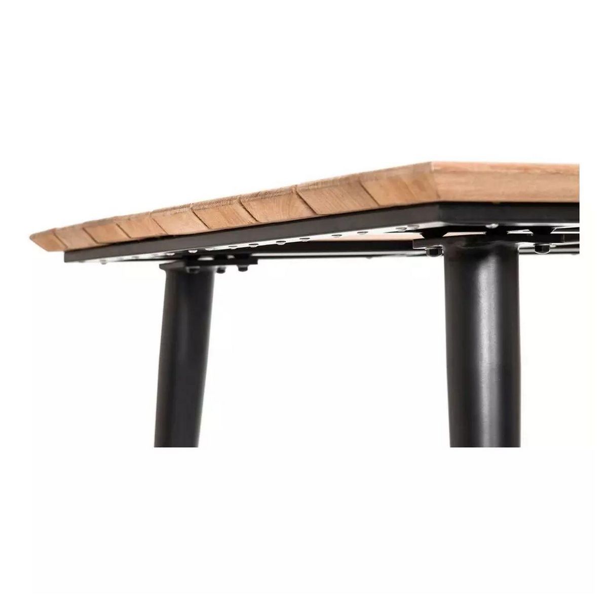 JARDILINE Table de jardin - 4/6 places - Aluminium - Noir - COMORES