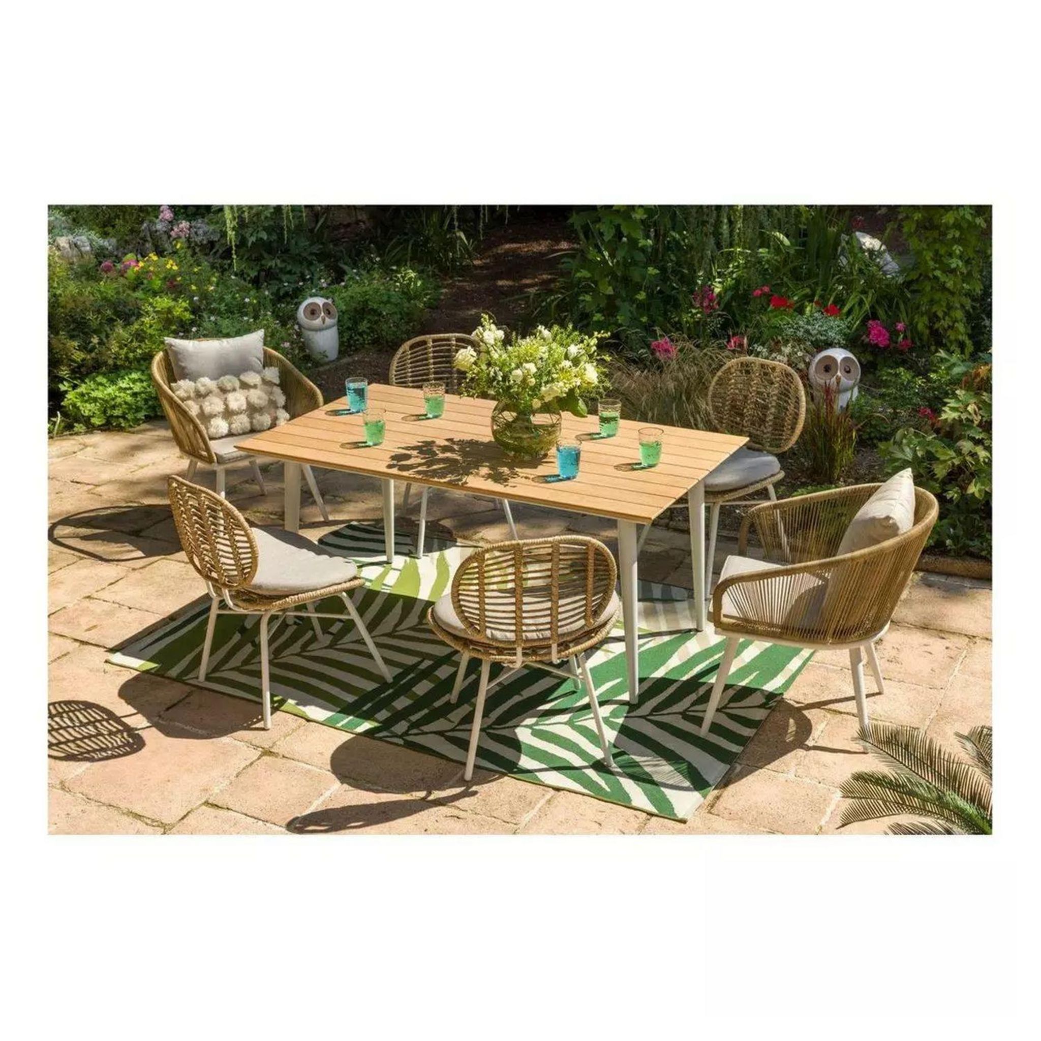Voir la diapositive 7 : JARDILINE Table de jardin - 4/6 places - Aluminium - Blanc - MALDIVES