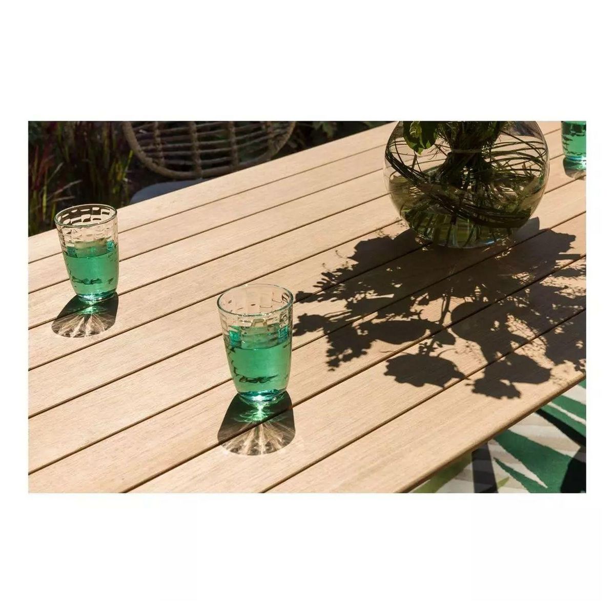 JARDILINE Table de jardin - 4/6 places - Aluminium - Blanc - MALDIVES