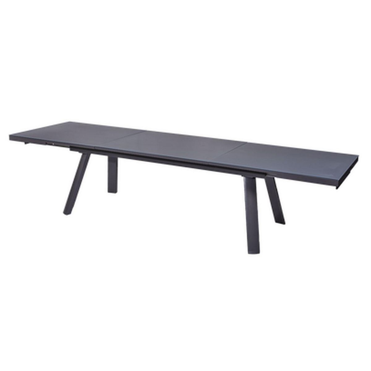 TERRIA Table de jardin noisette 220/340 x 110 cm NOISETTE - Gris