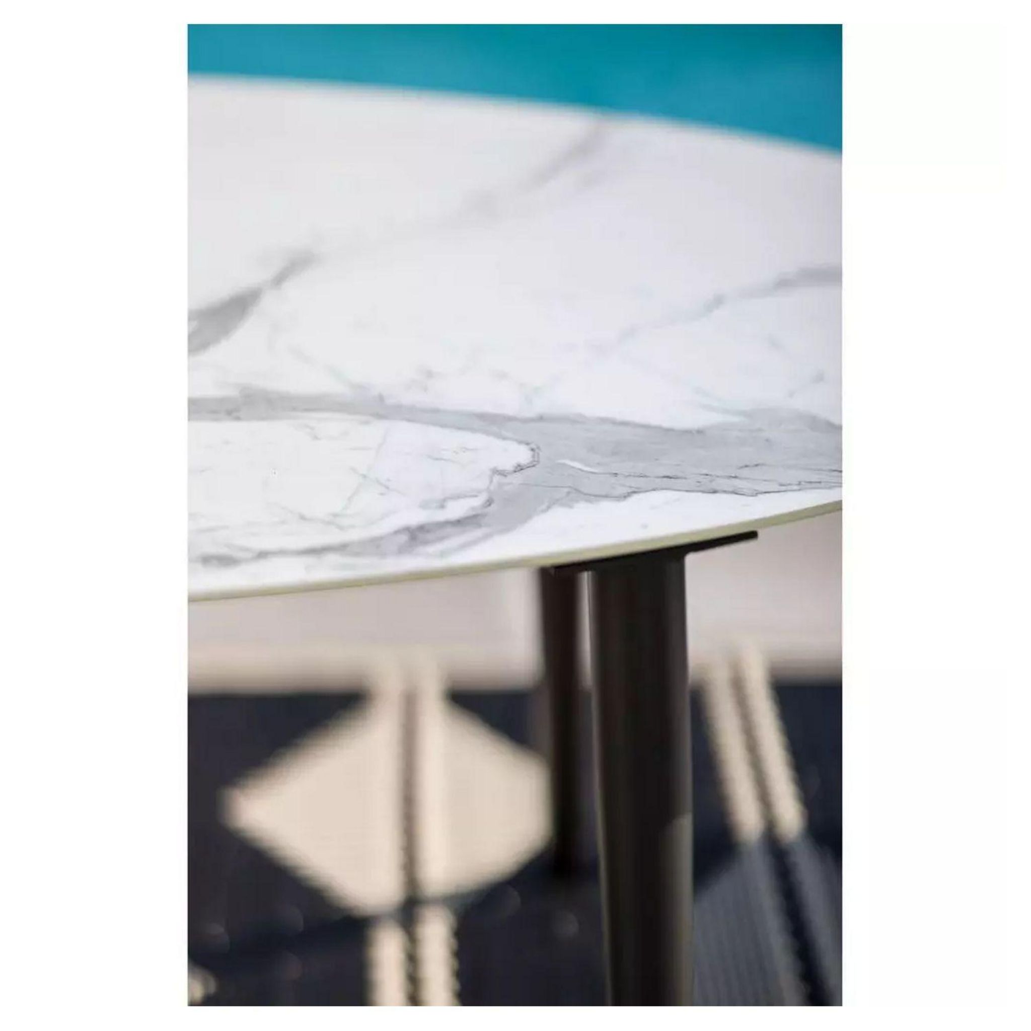 Voir la diapositive 3 : JARDILINE Table de jardin - 4/6 places - Aluminium - Gris et marbré - FORMENTERA