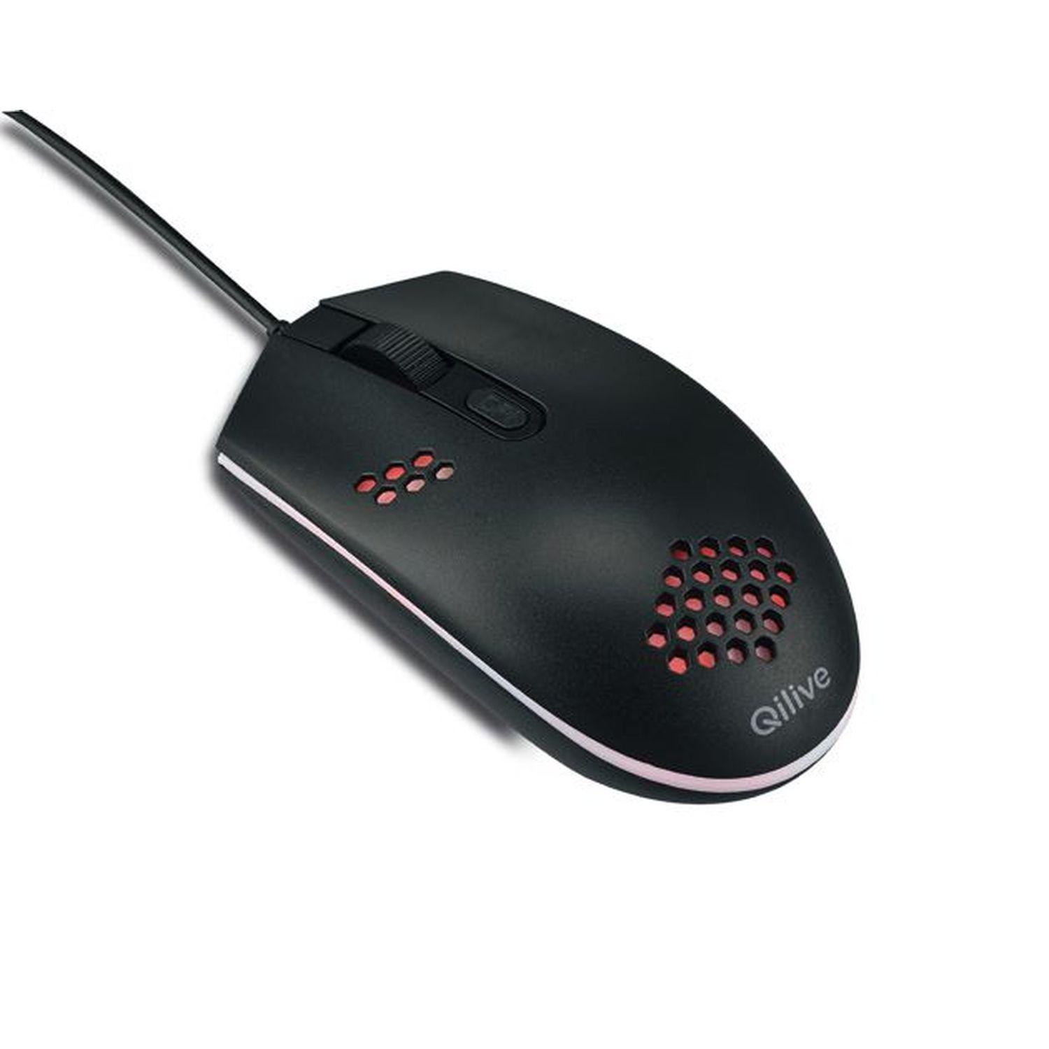 Voir la diapositive 2 : QILIVE Souris Gaming Optique Rétroeclairage LED