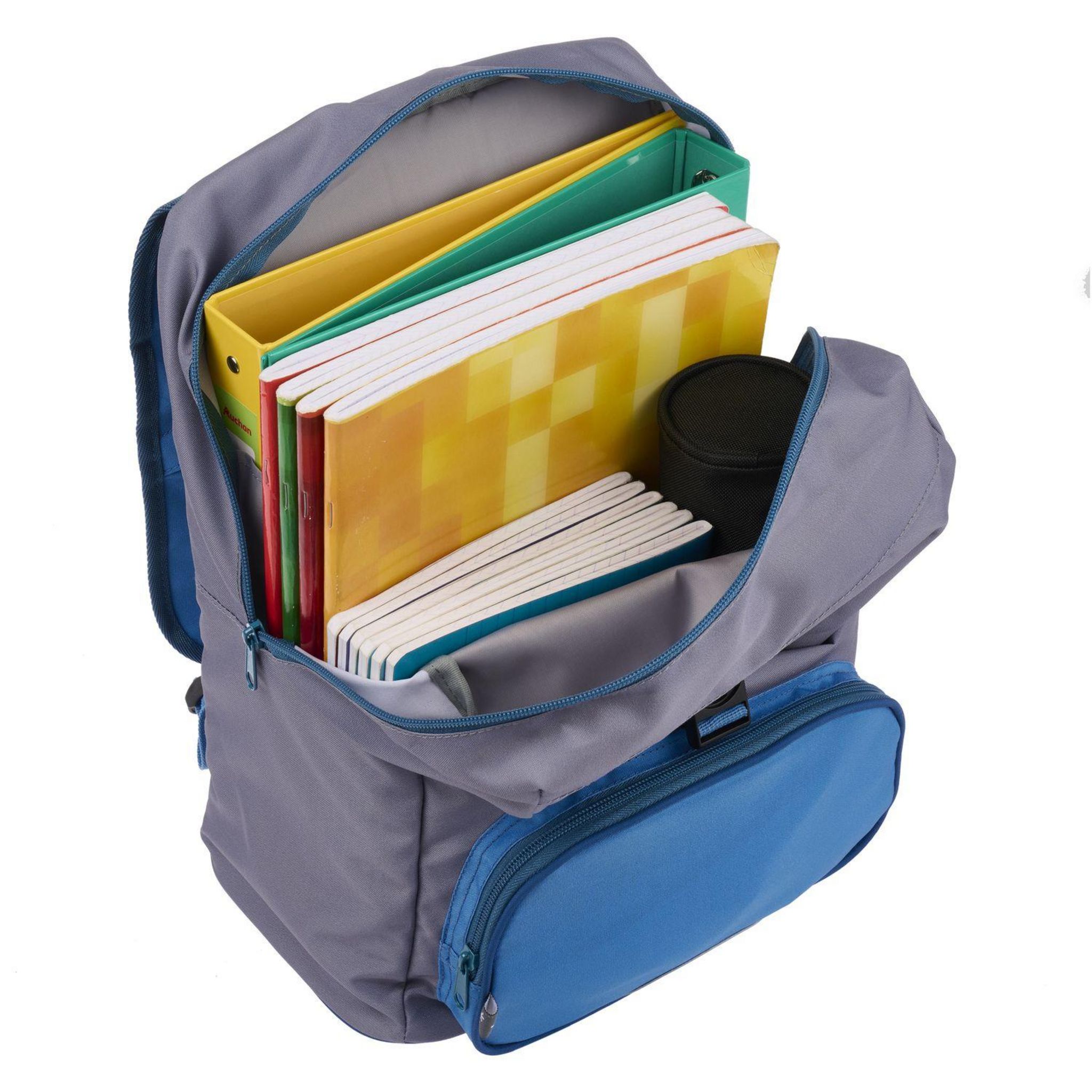 Voir la diapositive 5 : AUCHAN Sac à Dos 2 compartiments 38cm - Bleu