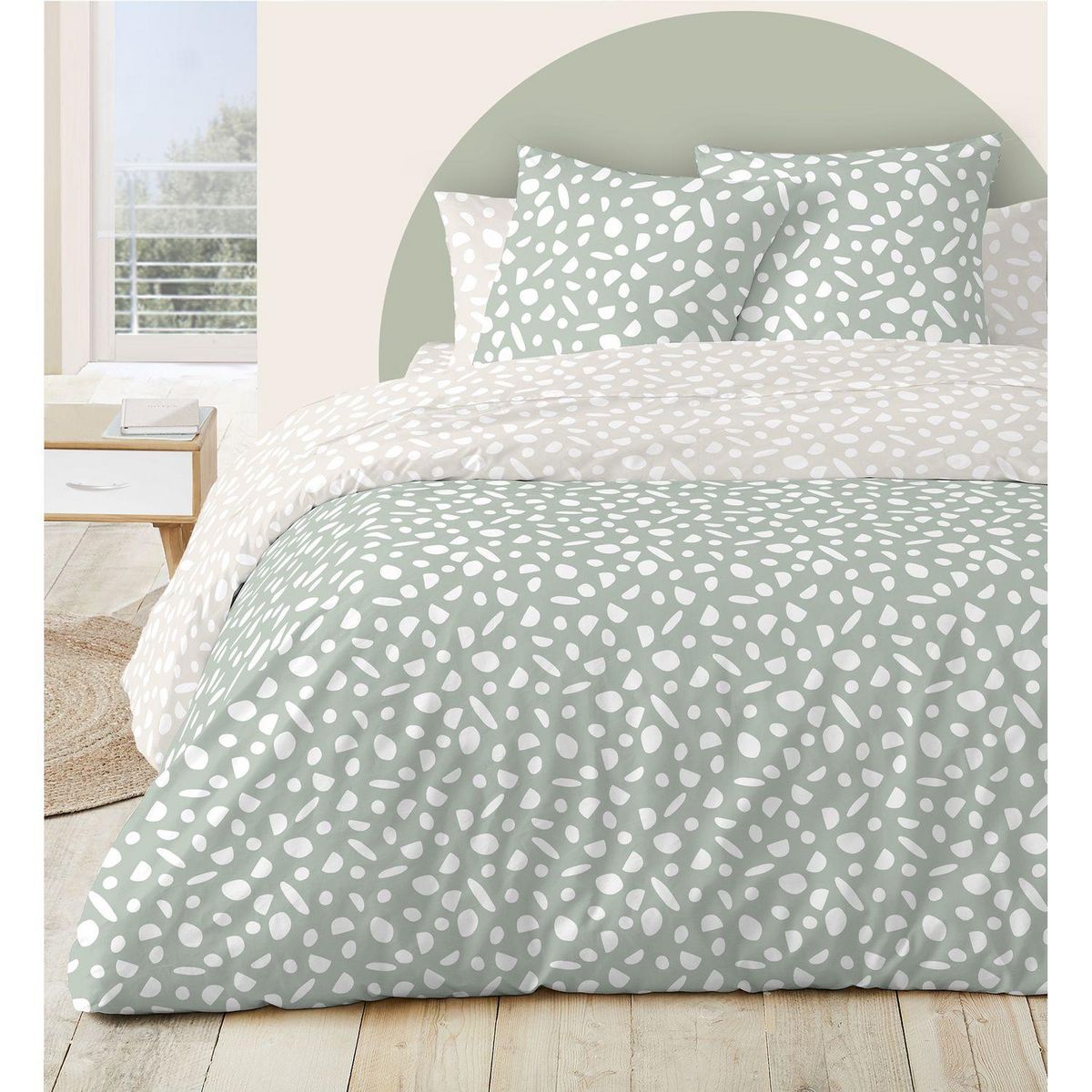 Parure housse de couette en coton 51 fils LIAM
