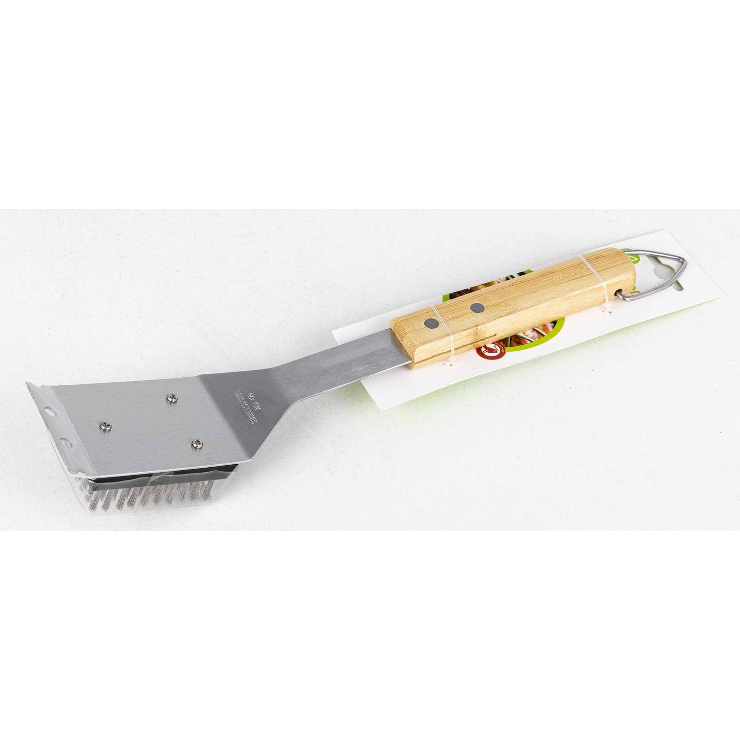 GARDENSTAR Brosse en inox manche bambou 31 cm