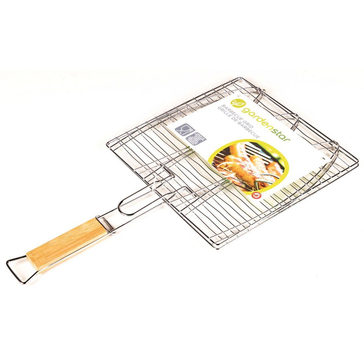 GARDENSTAR Grille double 28x28cm manche bambou