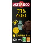 ALTER ECO Tablette de chocolat noir ghana 77% bio 100g