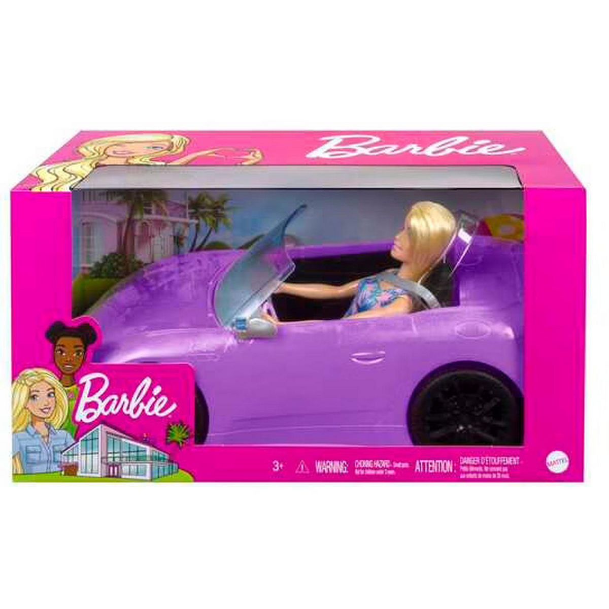 BARBIE Poupée Barbie et sa voiture décapotable