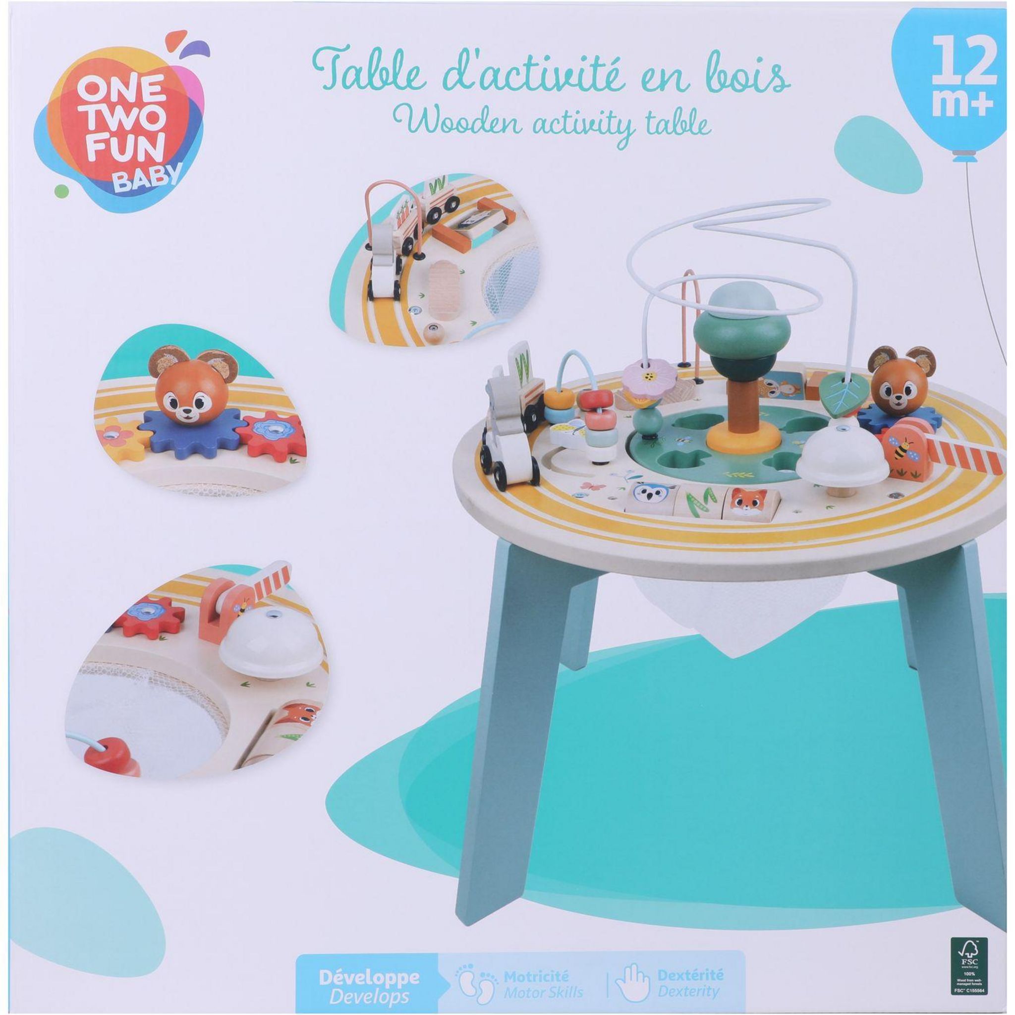 Voir la diapositive 5 : ONE TWO FUN Table d'activité en bois