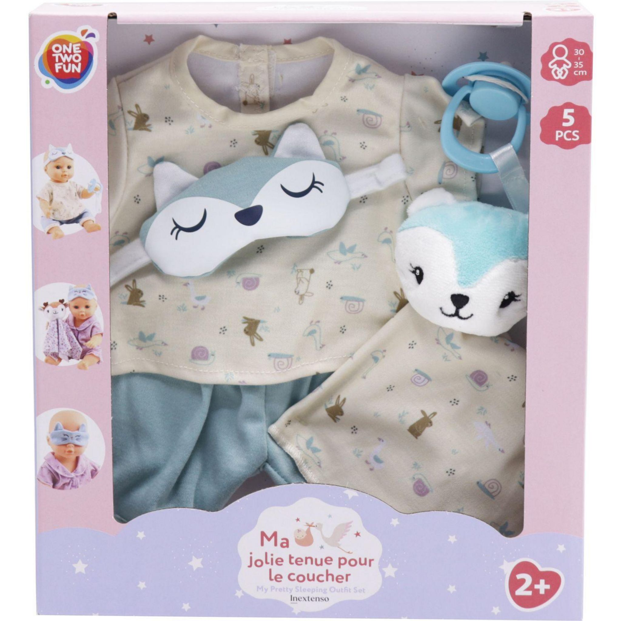 Voir la diapositive 4 : ONE TWO FUN Set du coucher pour poupée