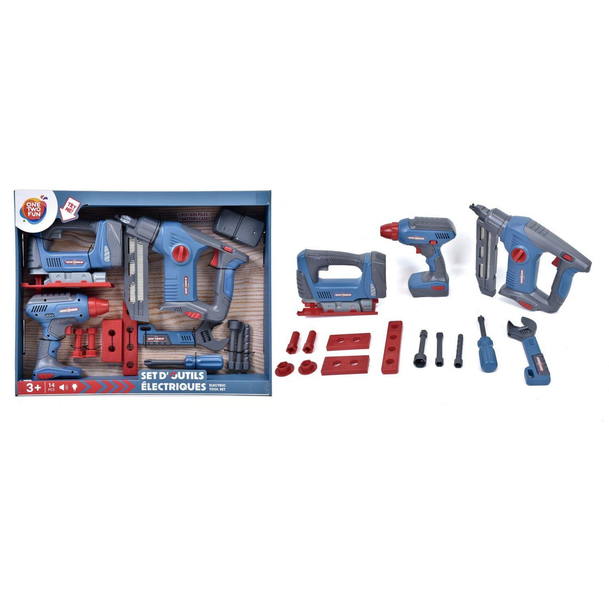 Voir la diapositive 3 : ONE TWO FUN Set d'outils électriques