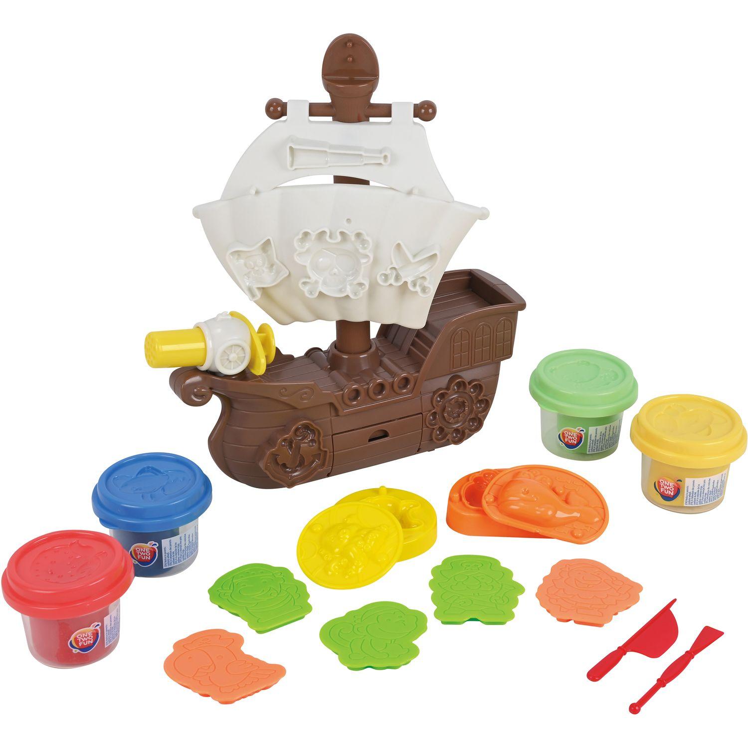 Voir la diapositive 2 : ONE TWO FUN Mon set de pâte à modeler - Bateau pirate