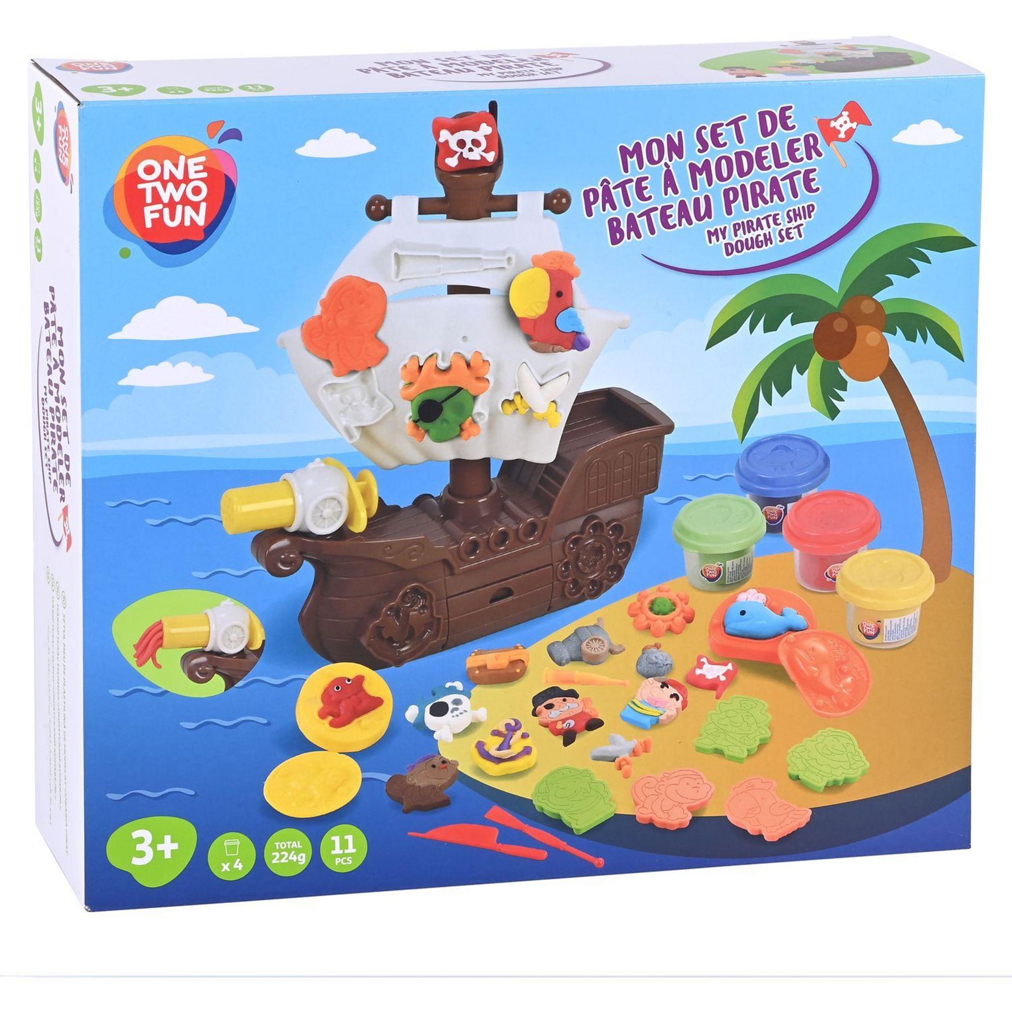 Voir la diapositive 4 : ONE TWO FUN Mon set de pâte à modeler - Bateau pirate