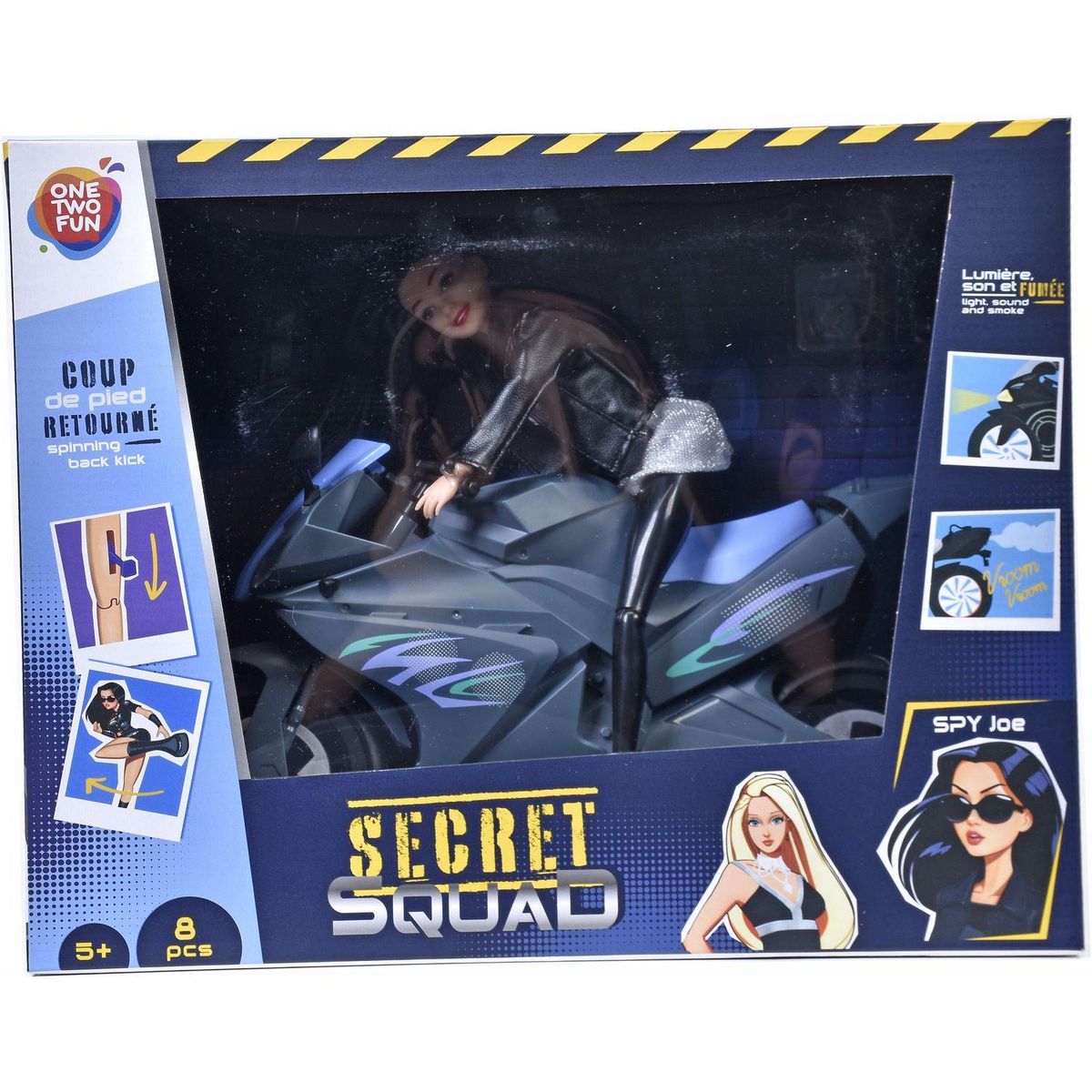 ONE TWO FUN Set moto avec poupée SPY