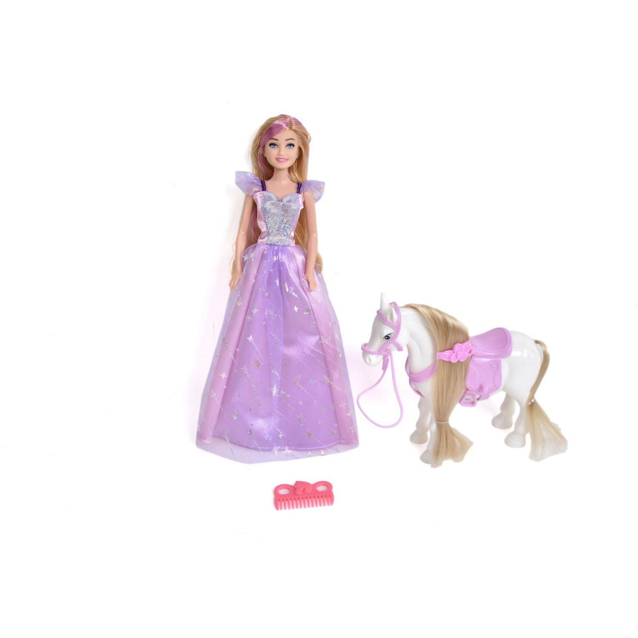 Voir la diapositive 2 : ONE TWO FUN Set ma poupée princesse et son poney Magic story