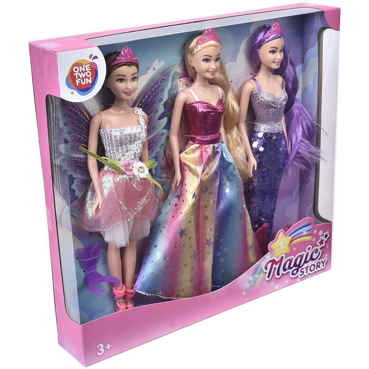 ONE TWO FUN Mon set de 3 poupées Magic story