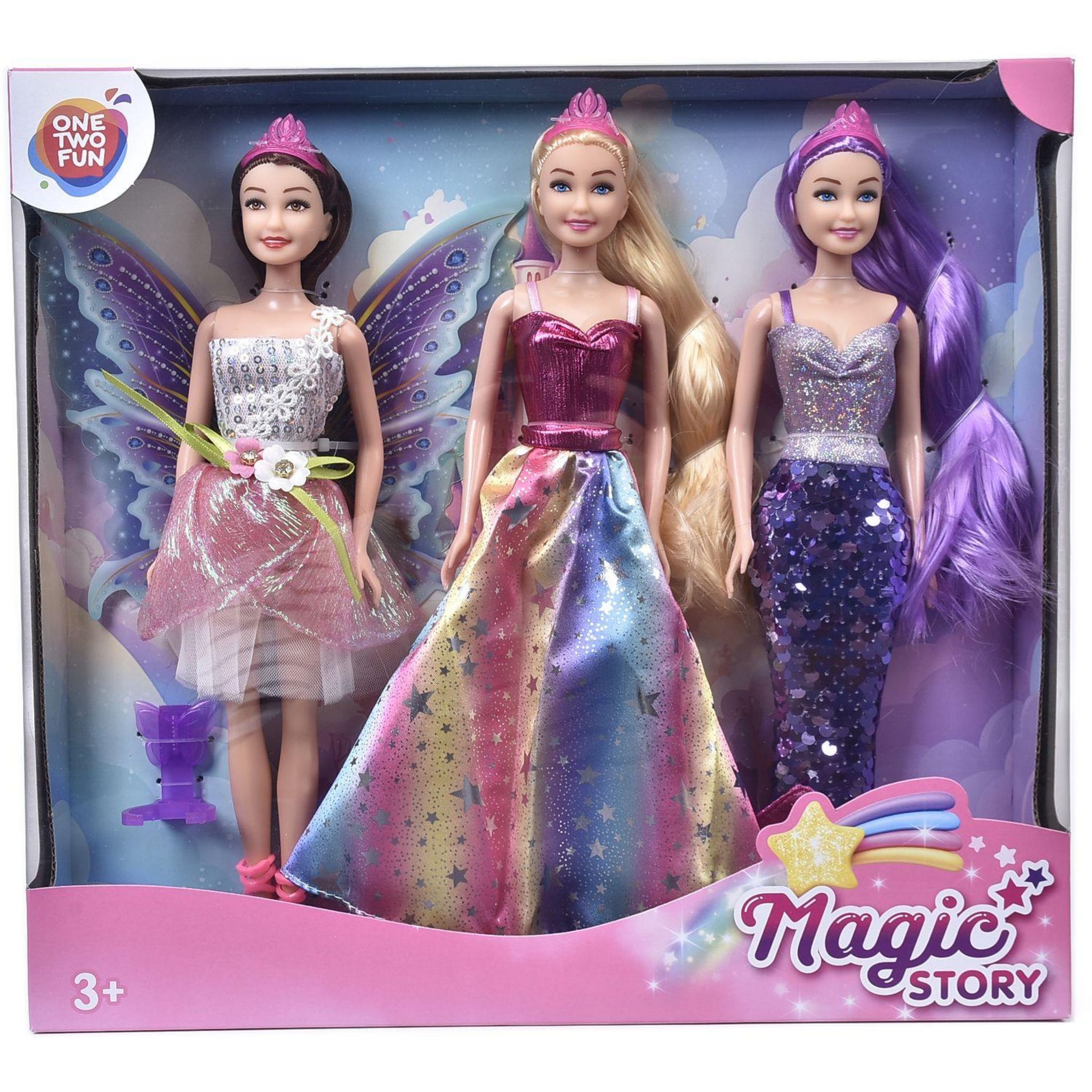 Voir la diapositive 5 : ONE TWO FUN Mon set de 3 poupées Magic story