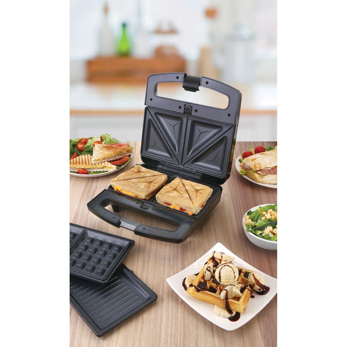 QILIVE Appareil à gaufre 3 en 1 Q.5948 - Noir