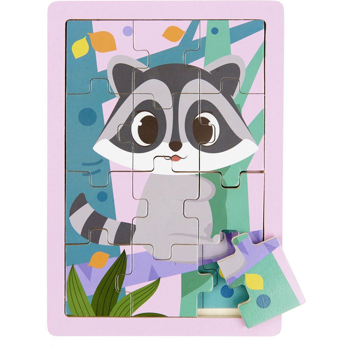 ONE TWO FUN Puzzle en bois Animal 12 pièces