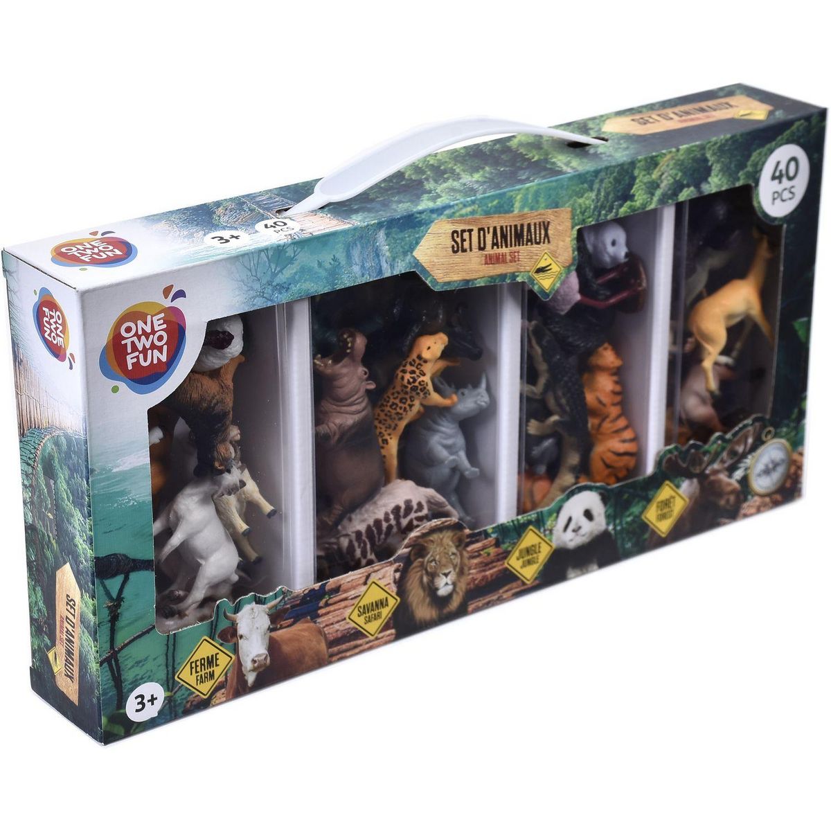 ONE TWO FUN Set d'animaux 40 pièces