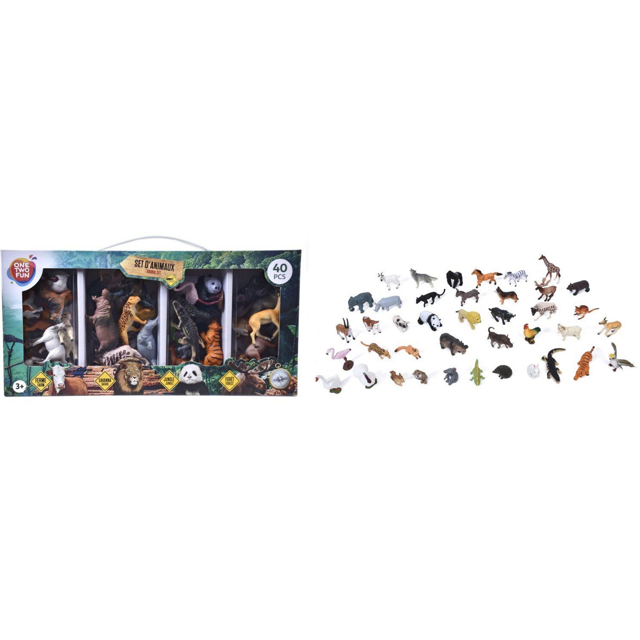 Voir la diapositive 3 : ONE TWO FUN Set d'animaux 40 pièces