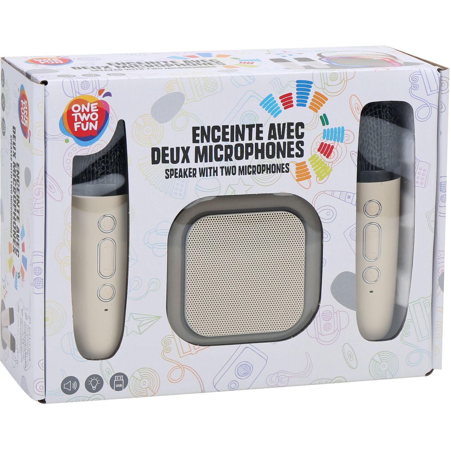 Voir la diapositive 2 : ONE TWO FUN Enceinte avec deux microphones