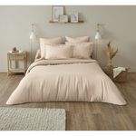 ACTUEL Parure de couette gaze de coton DOREEN. Coloris disponibles : Beige