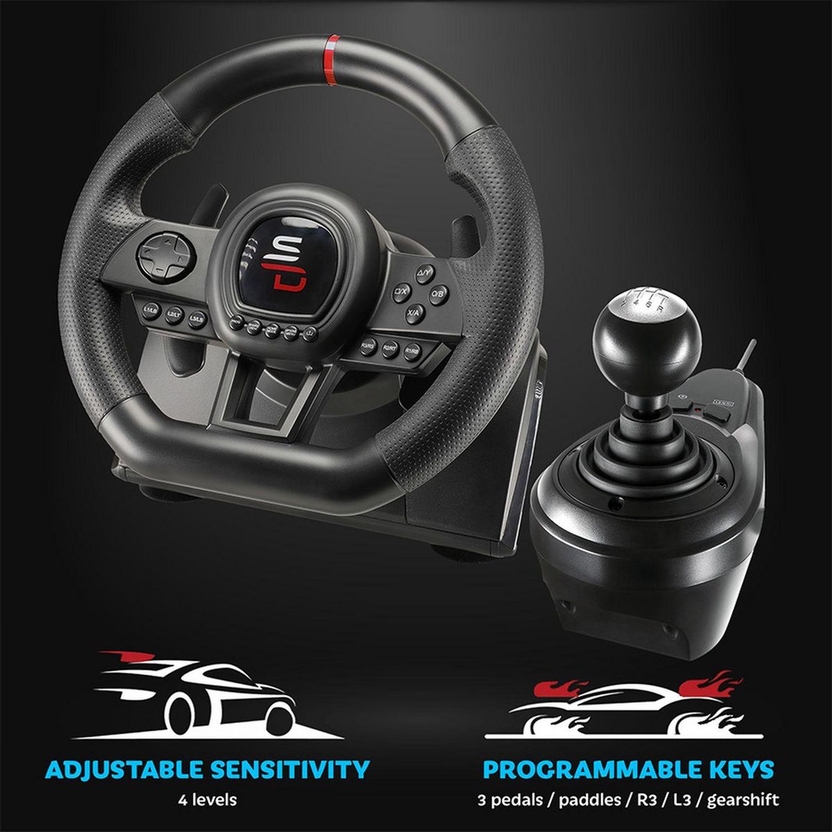 Volant Superdrive Gs650-x avec Pédalier et Levier de Vitesse Multiplateforme