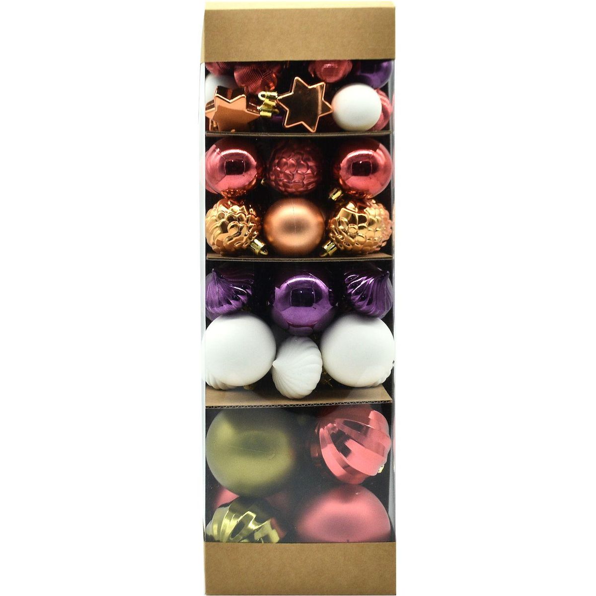 ACTUEL Lot de 80 boules de Noël en Plastique Tyrol