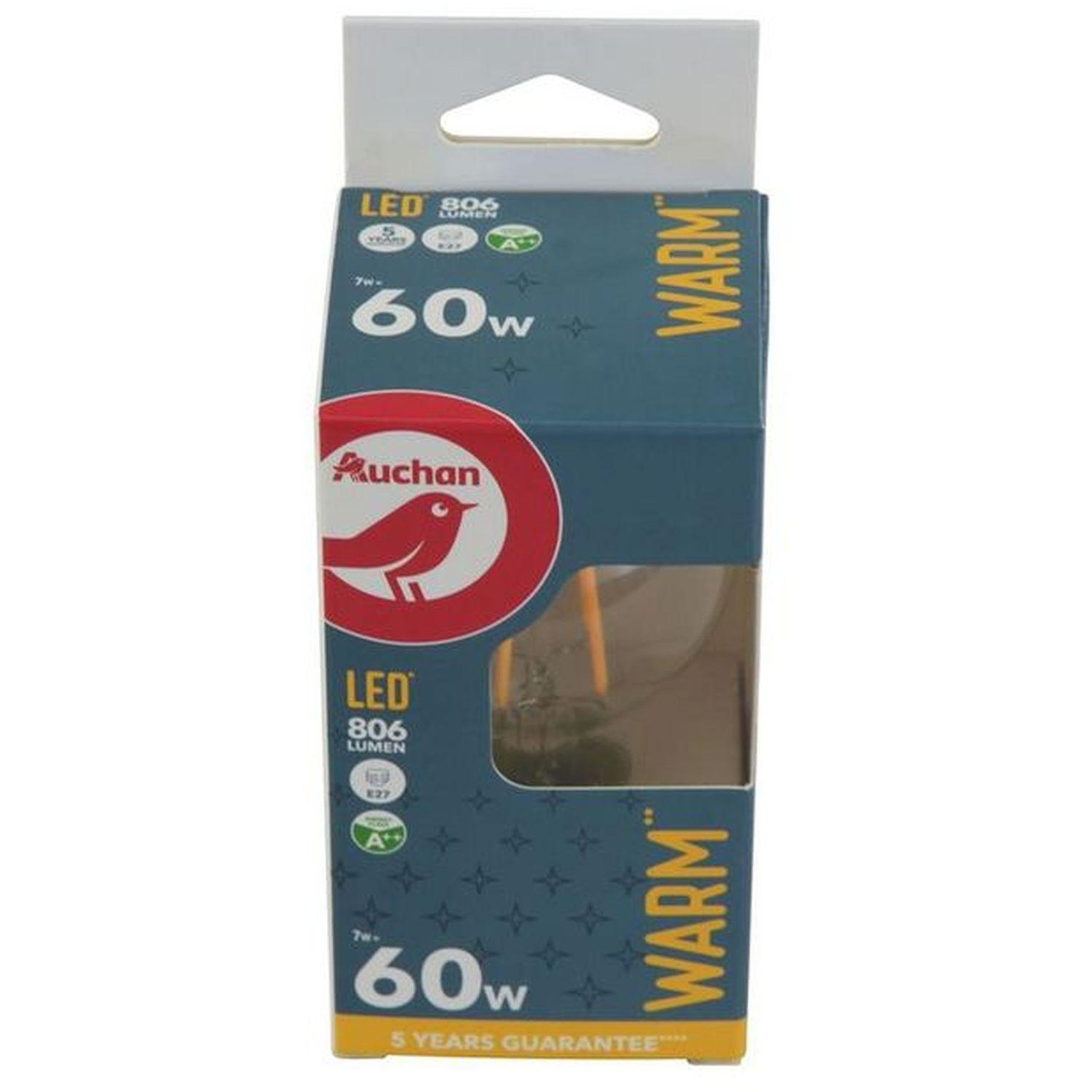 AUCHAN Ampoule LED E27 Standard lumière chaude