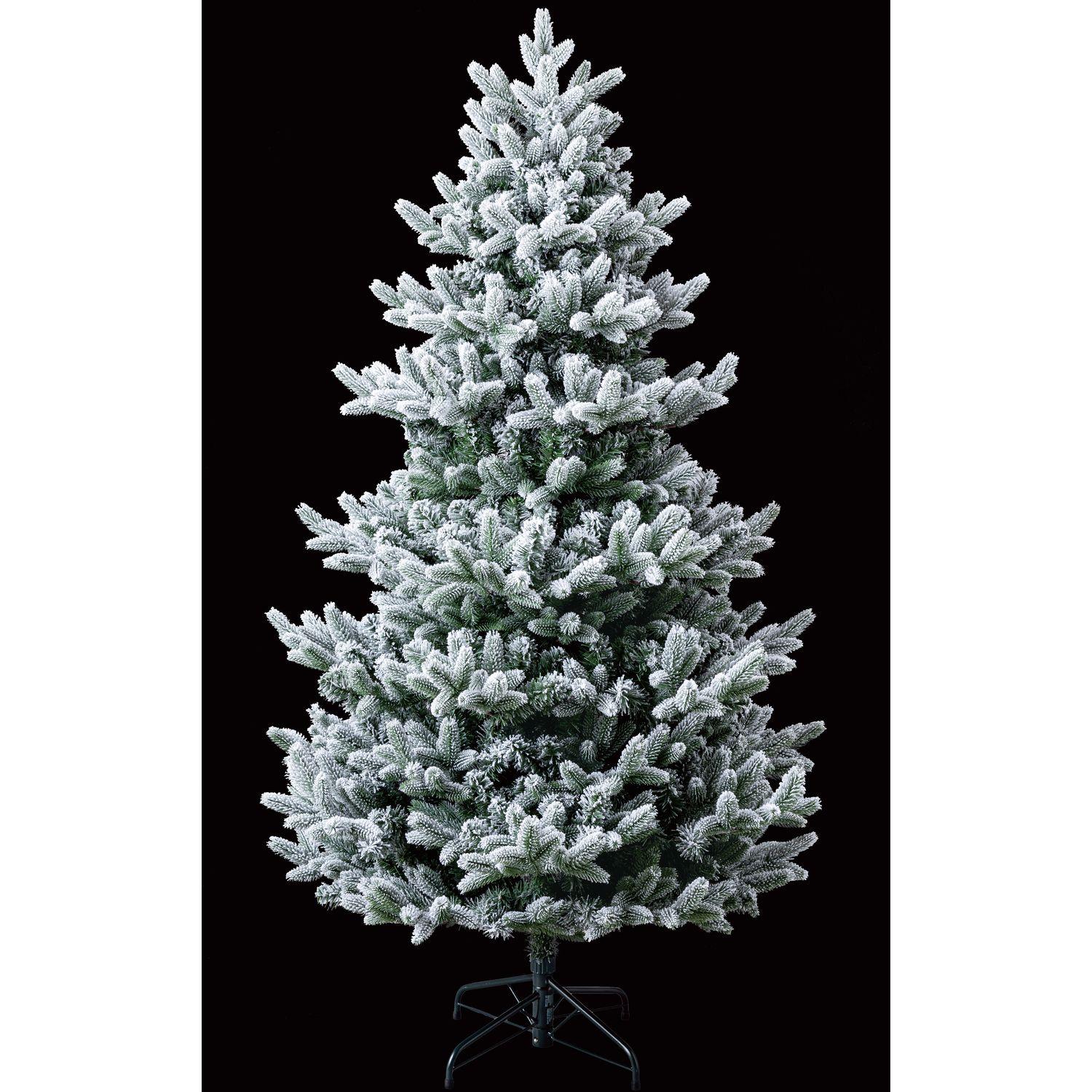 ACTUEL Sapin Artificiel Enneigé - Hauteur 180 cm 1602 Branches avec support en métal