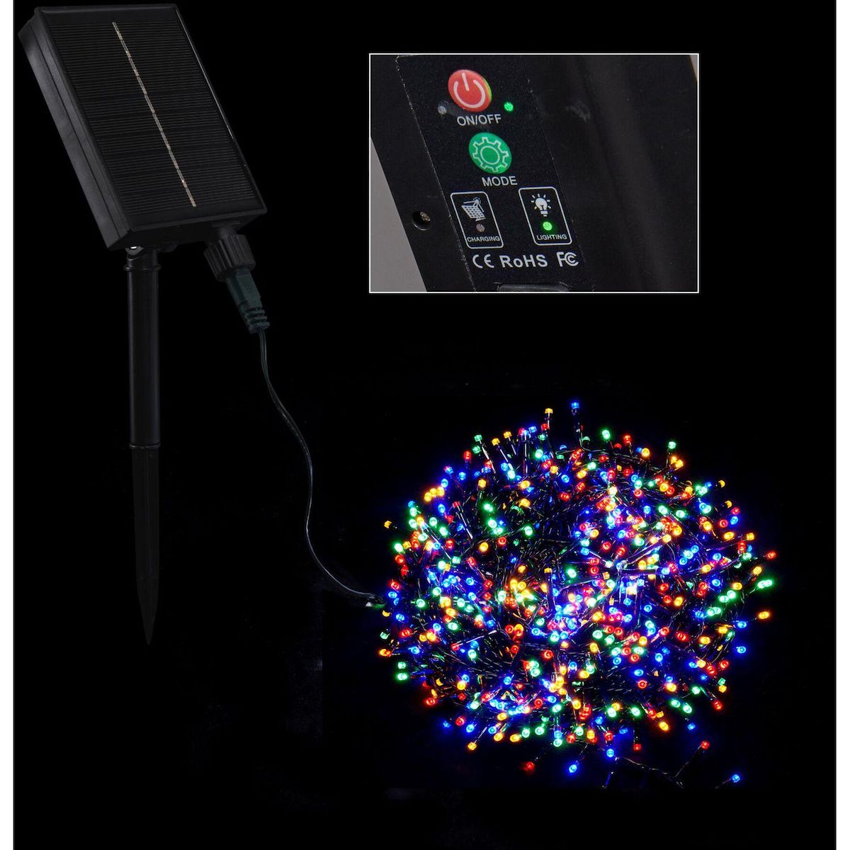 ACTUEL ACTUEL Guirlande extérieur SOL Rechargeable 400 LED Multicolore