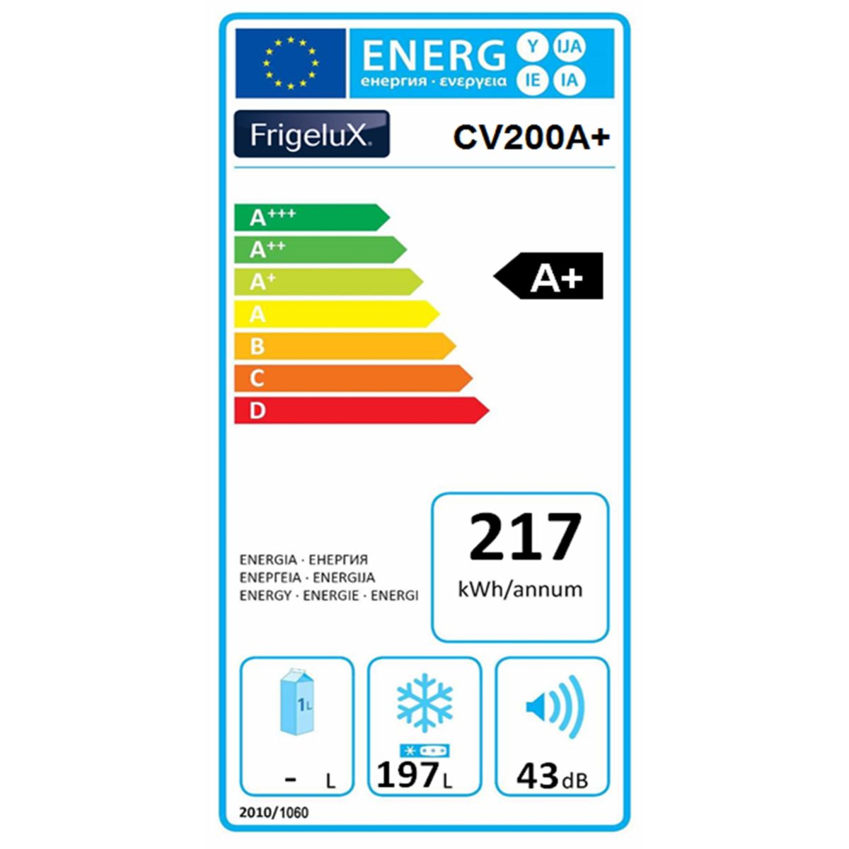FRIGELUX Congélateur coffre CV 200 A+, 200 L, Froid Statique