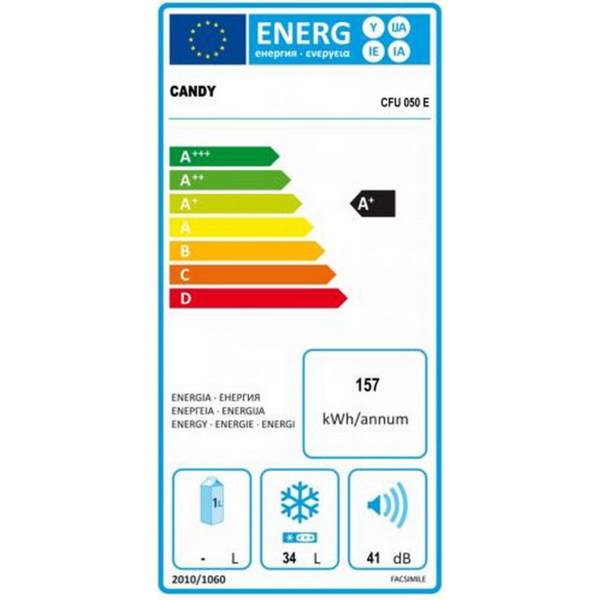 CANDY Congélateur bar CFU 050 E, 34 L, Froid Statique