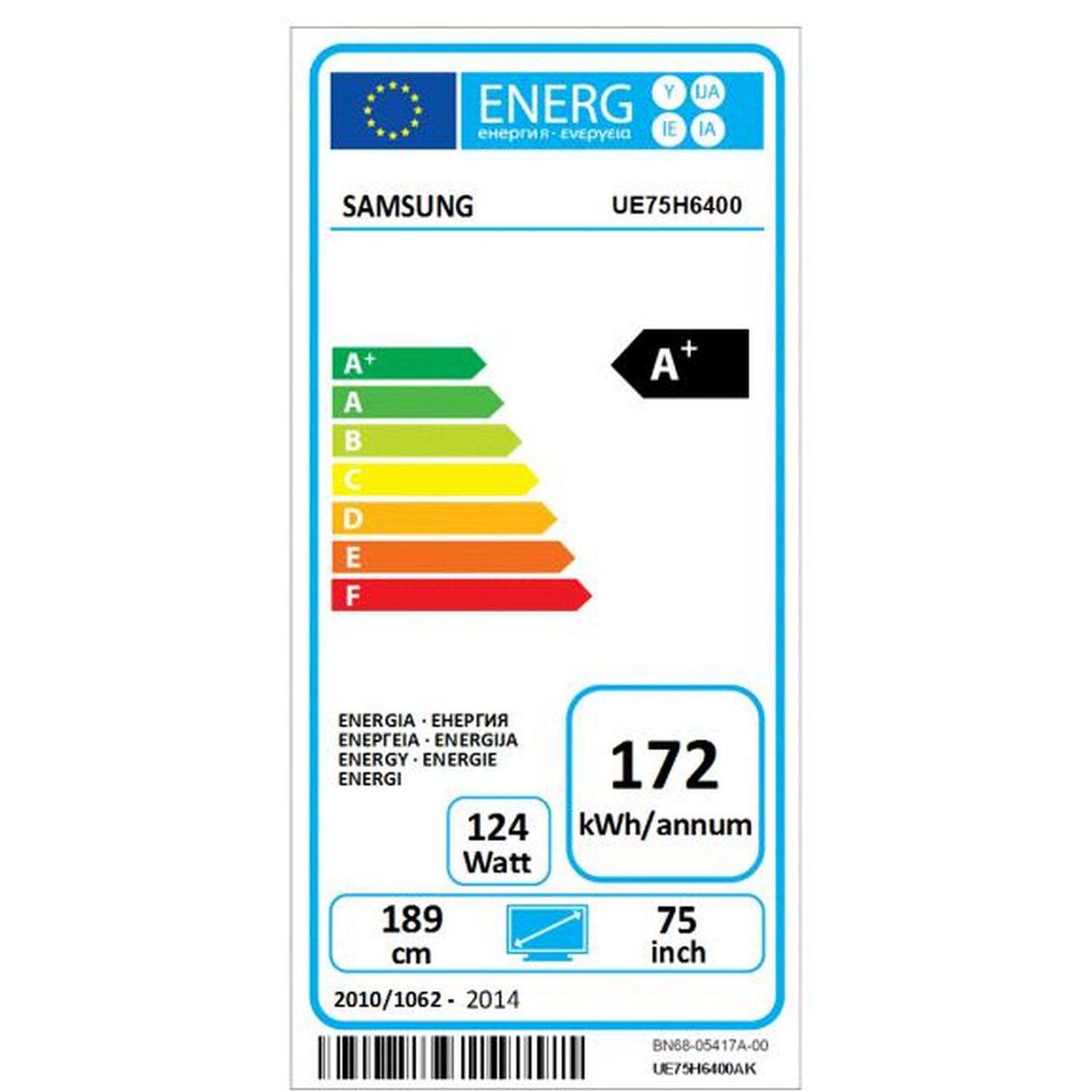 SAMSUNG UE75H6400 TV LED Full HD 189 cm Smart TV