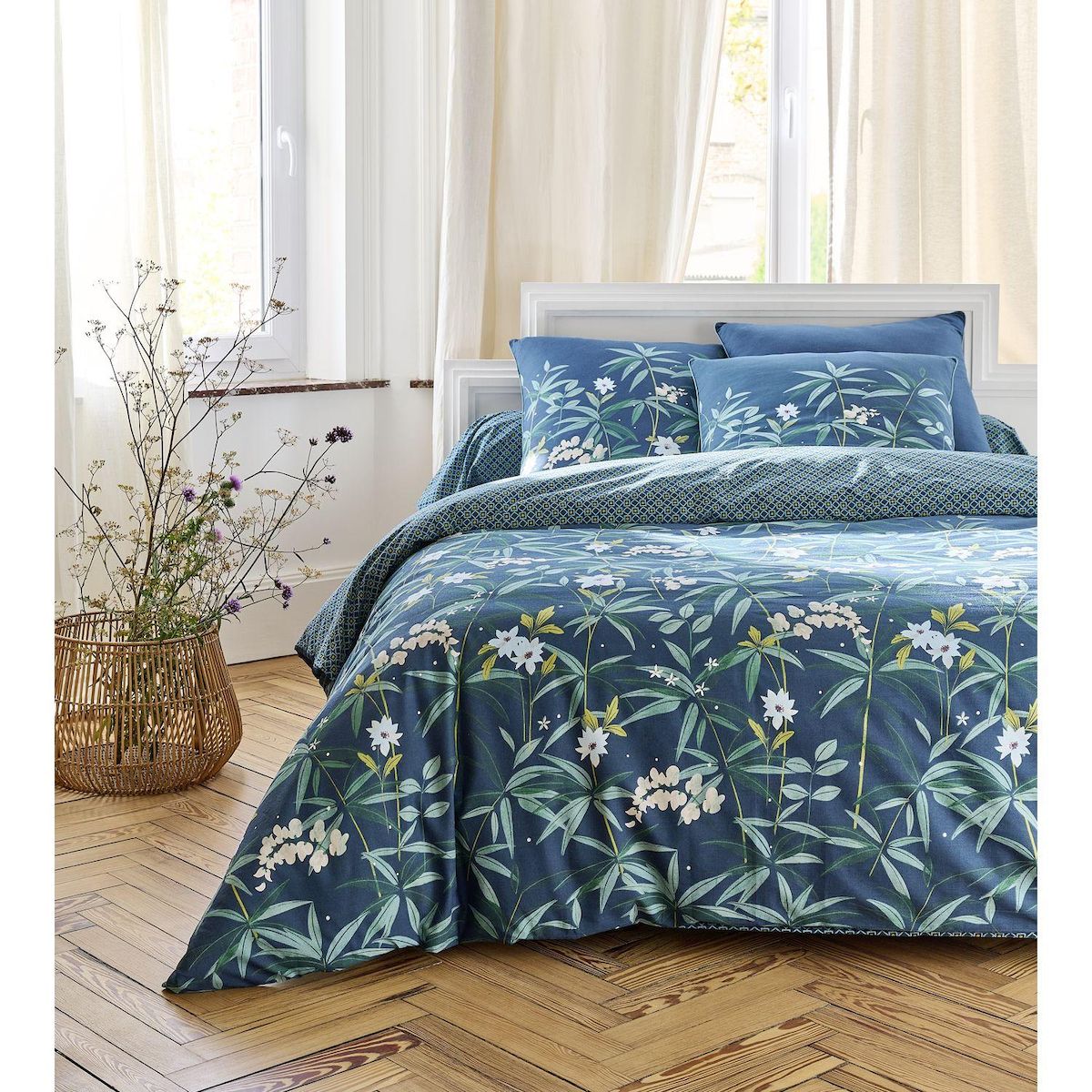 ACTUEL Drap housse en coton 57 fils AUSTINE