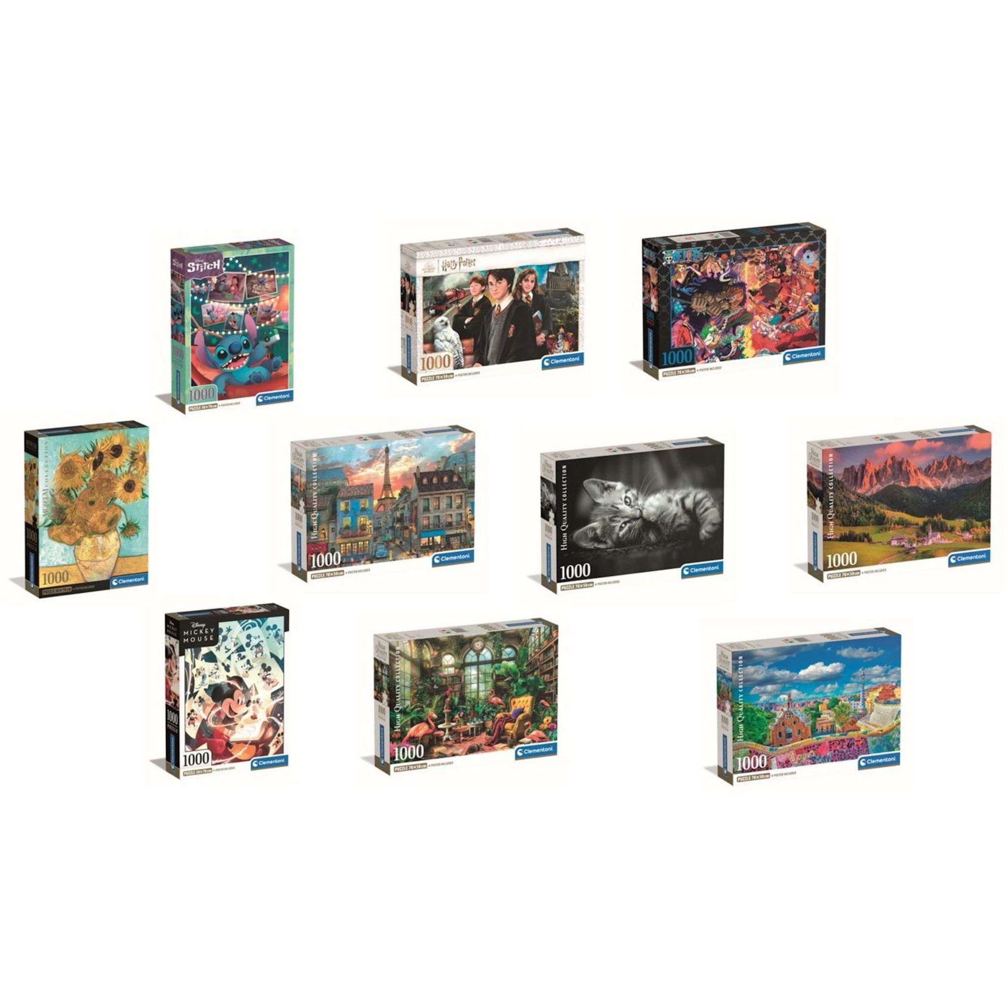 CLEMENTONI Puzzle 1000 pièces divers