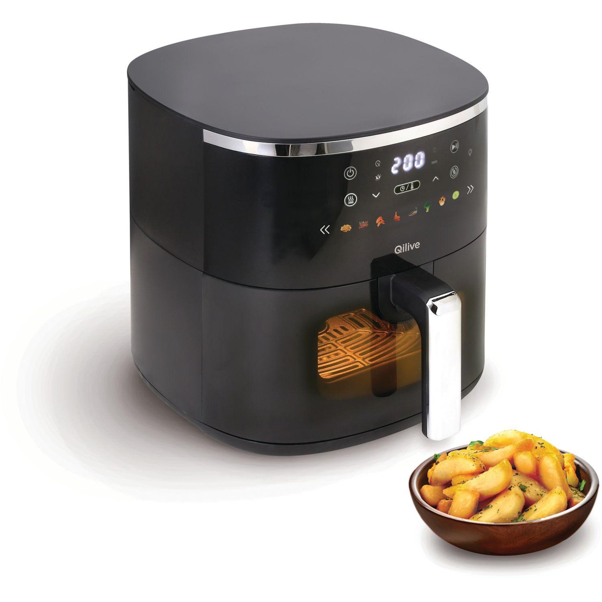 Voir la diapositive 3 : QILIVE Friteuse électrique sans huile à air chaud Q.5413 - Noir