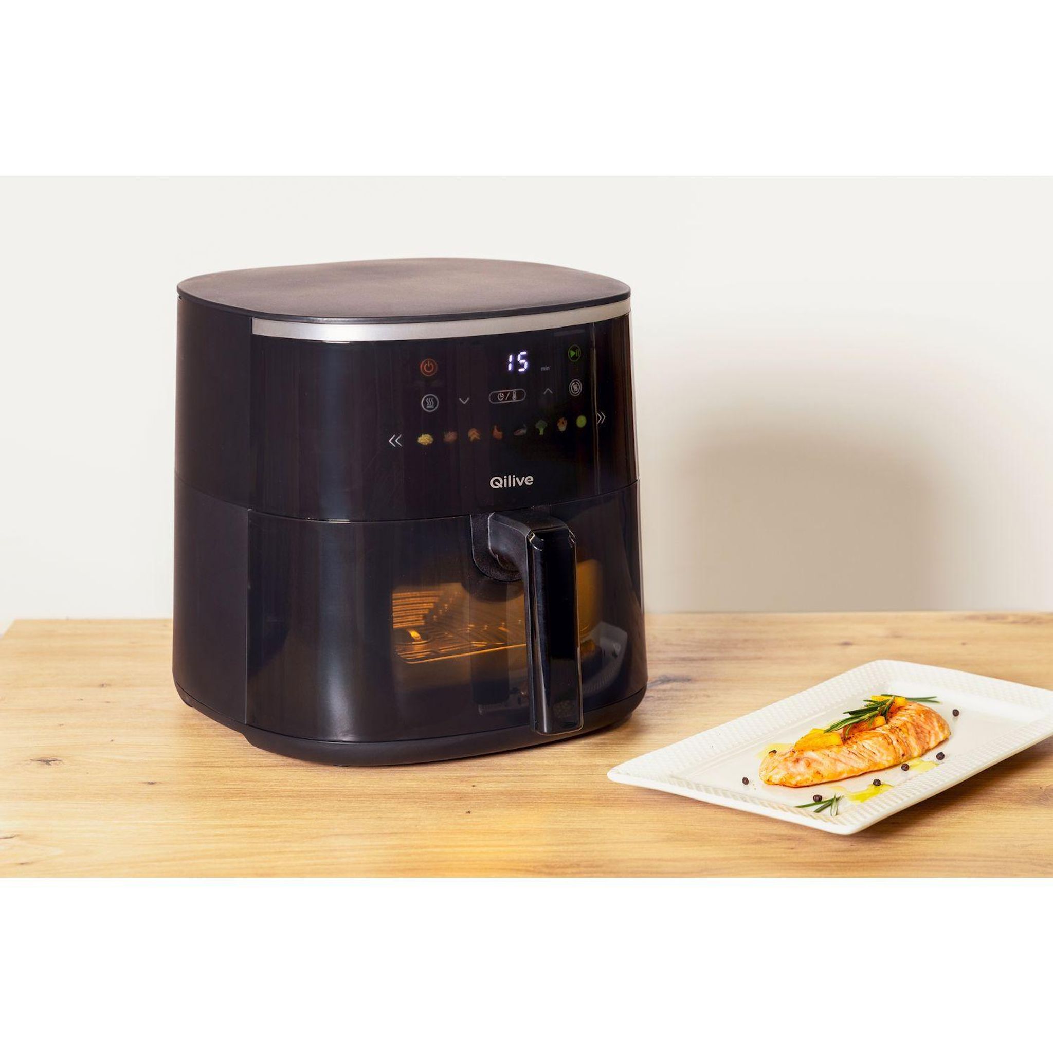 Voir la diapositive 2 : QILIVE Friteuse électrique sans huile à air chaud Q.5413 - Noir