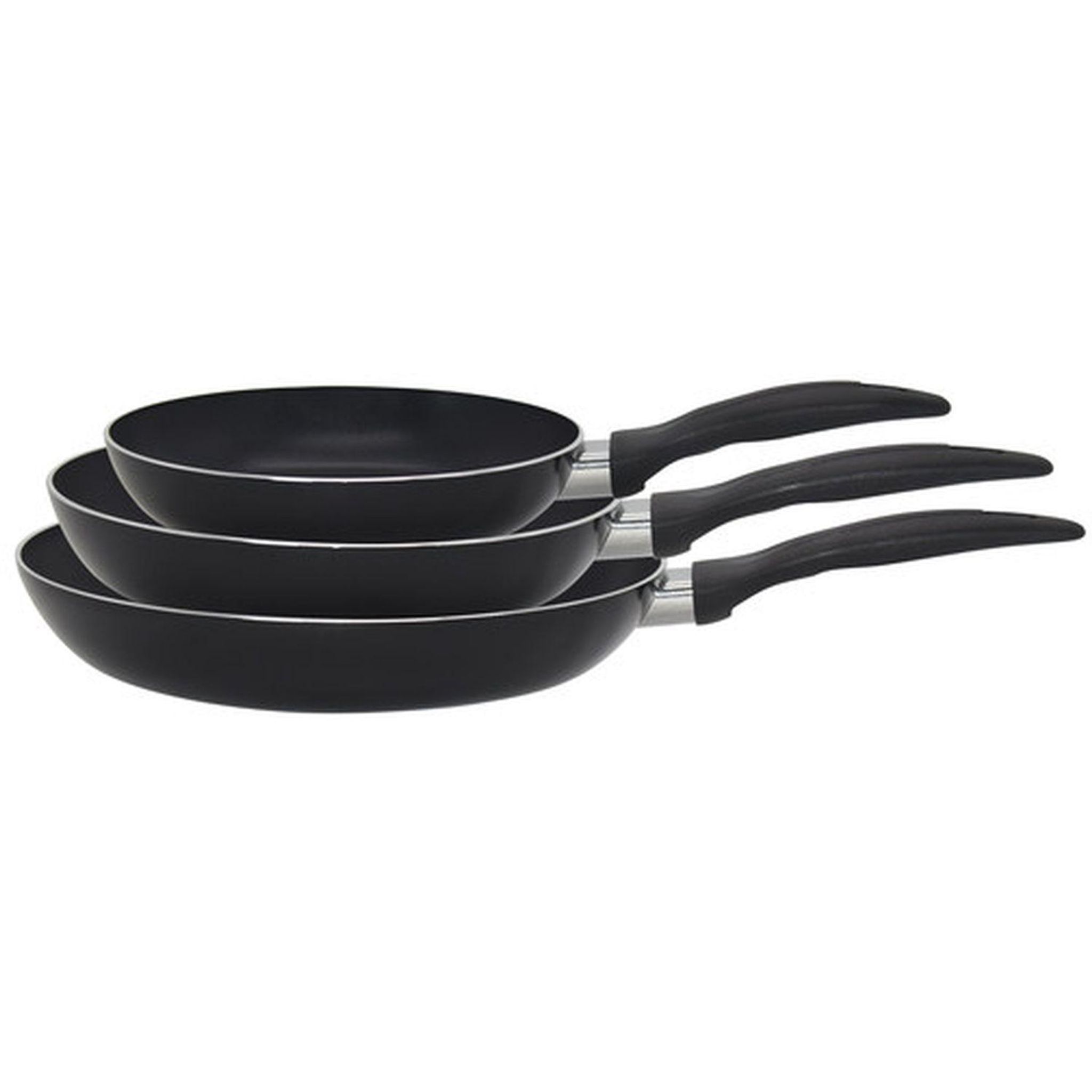 ACTUEL Lot 3 poêles 20/24/28cm aluminium pressé tous feux dont induction