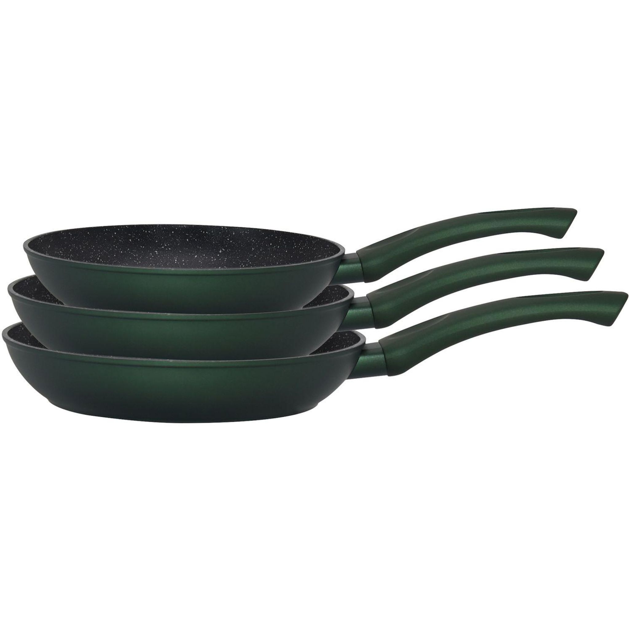 ACTUEL Lot 3 poêles 20/24/28cm aluminium effet pierre tous feux donc induction