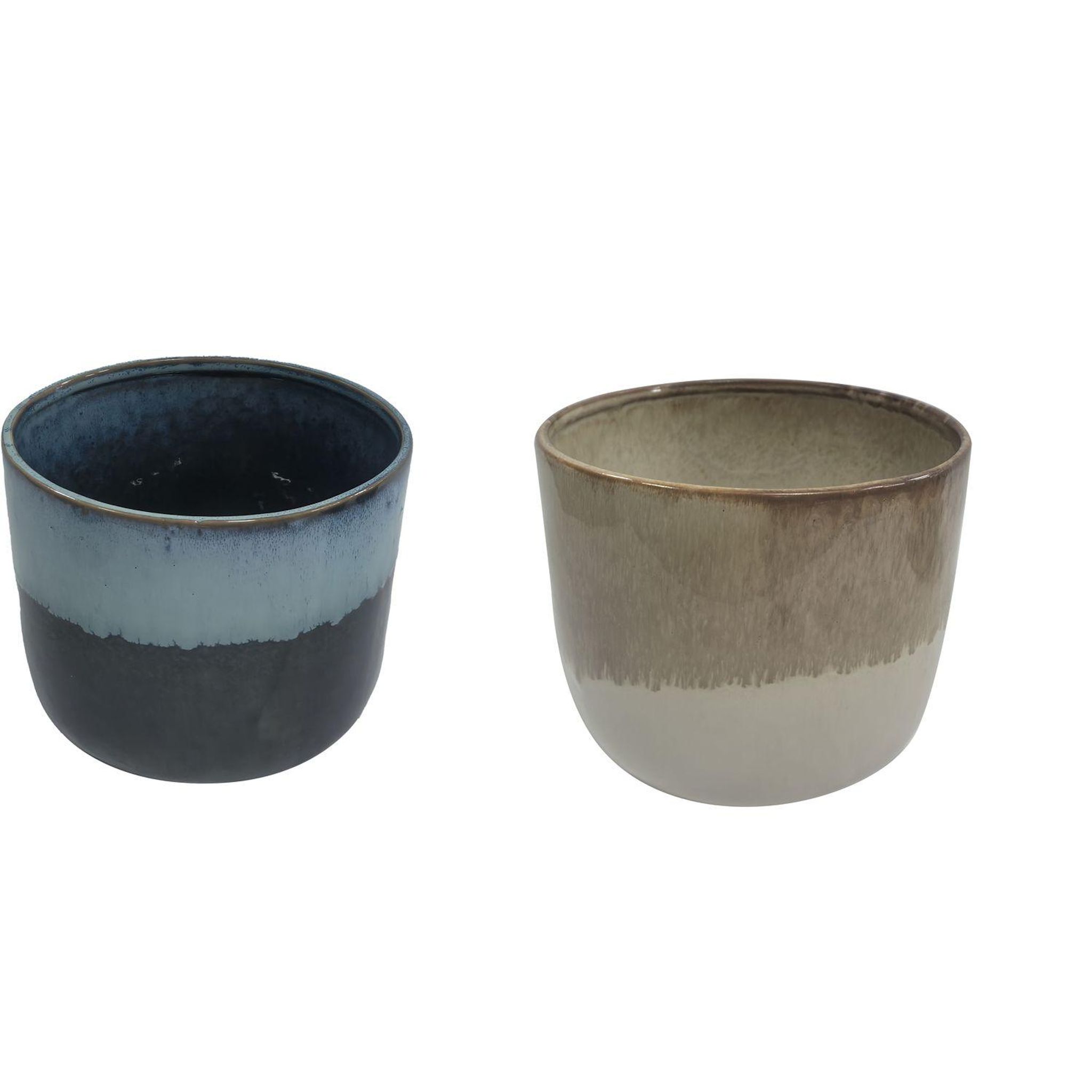 GARDENSTAR Cache-pot céramique d13 cm ass2