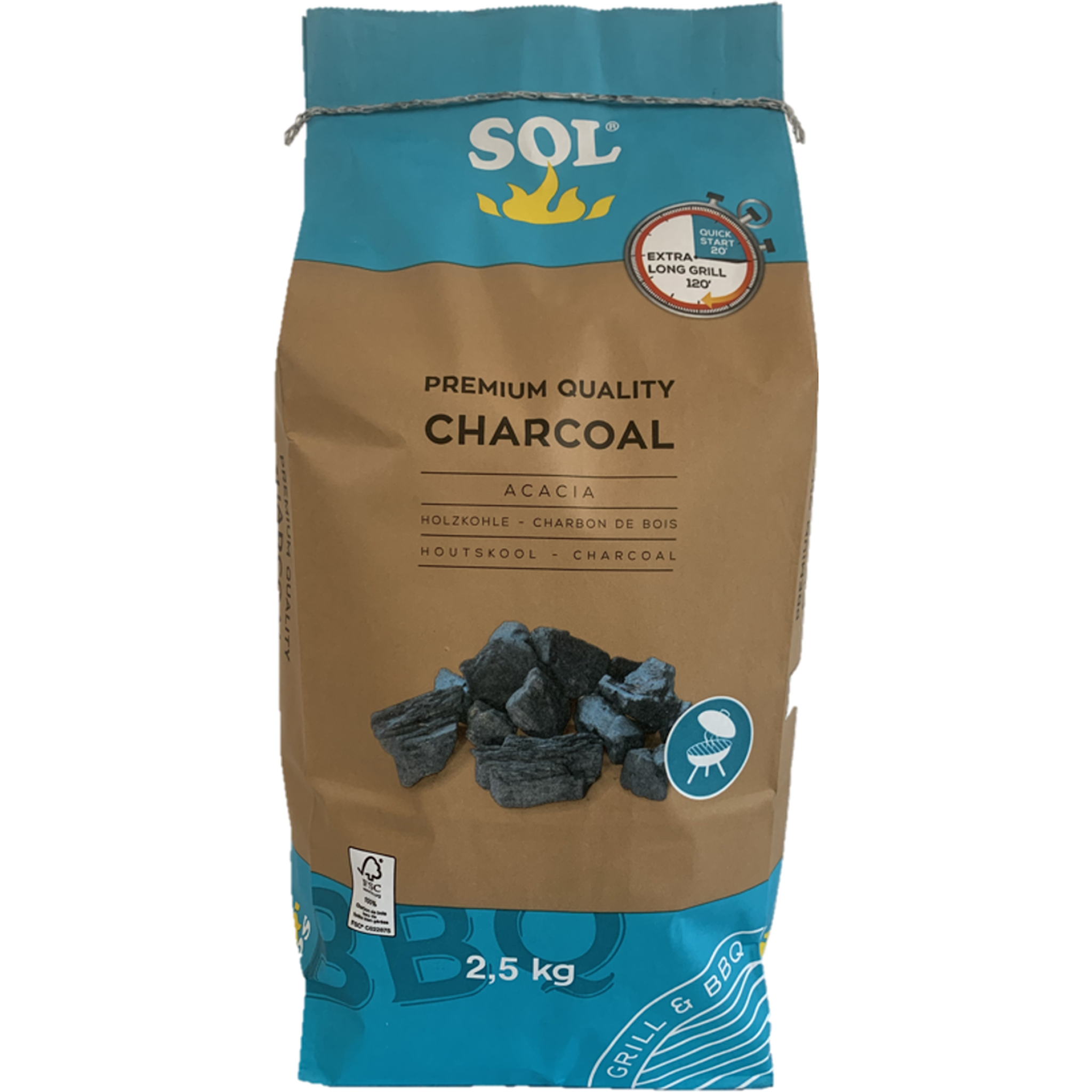 Charbon de bois professionnel maxi durée qualité restaurant 2.5KG