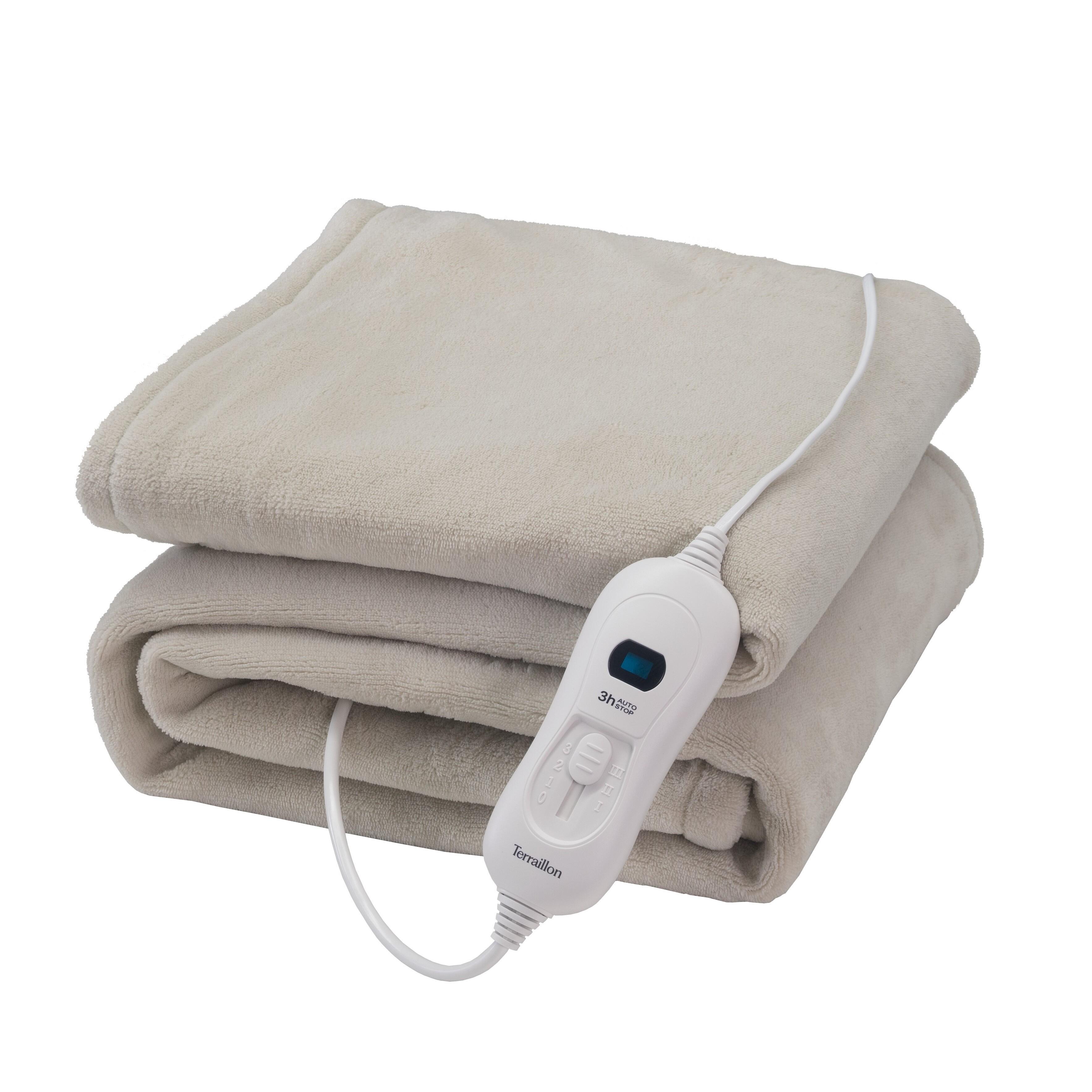 TERRAILLON Plaid chauffant électrique COZY - Gris